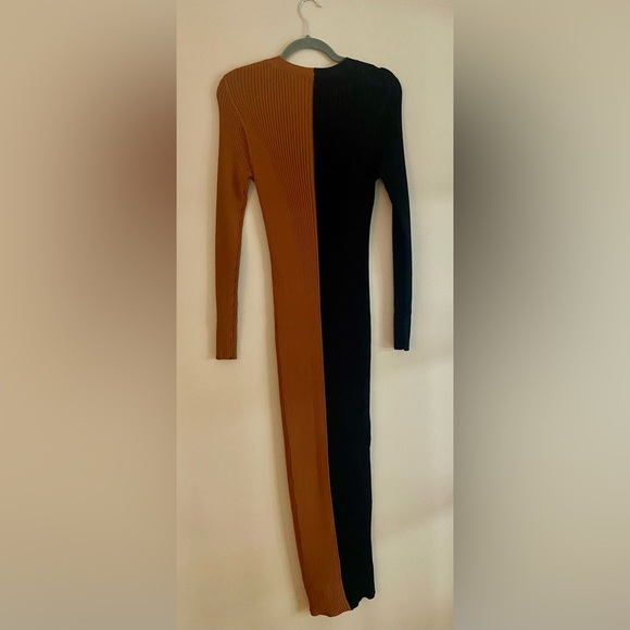 STAUD Colorblock Rib-Knit Button-Front Midi Dress - Picture 3 of 3